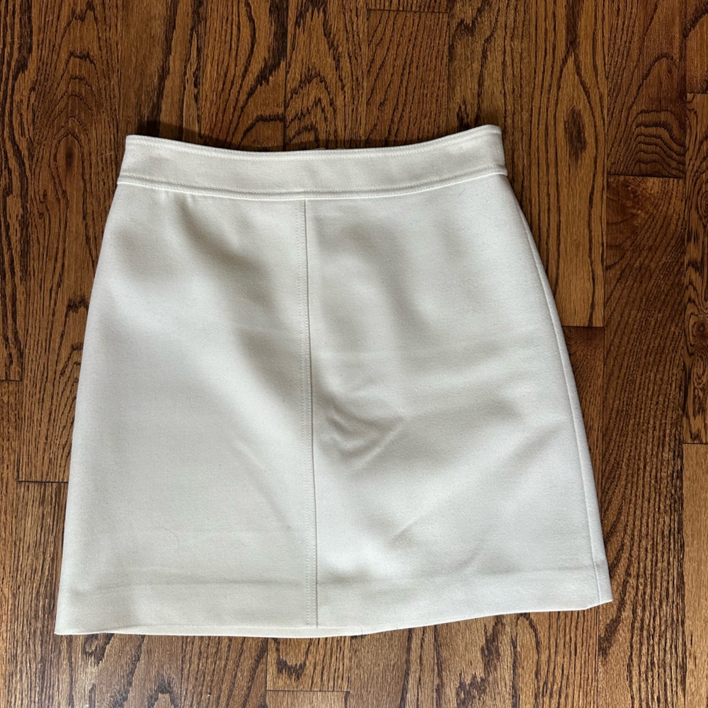 White Women's Straight Wool Skirt